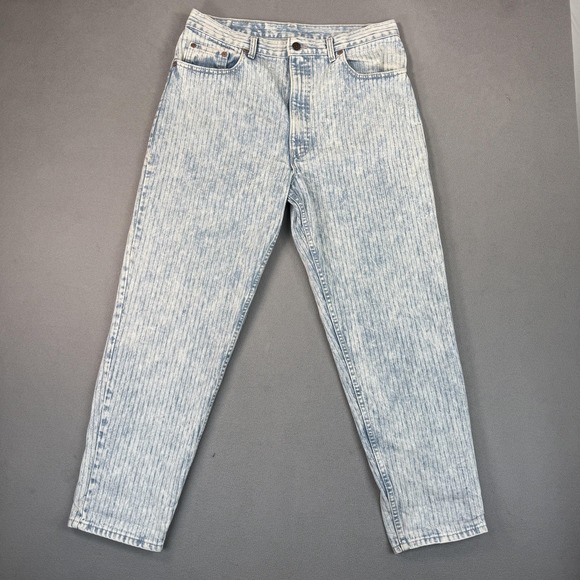 VTG Levi's 550 Jeans Mens 32x29 Acid Wash Made USA Relaxed Stripes 80s Tag 38x30 - Picture 1 of 12